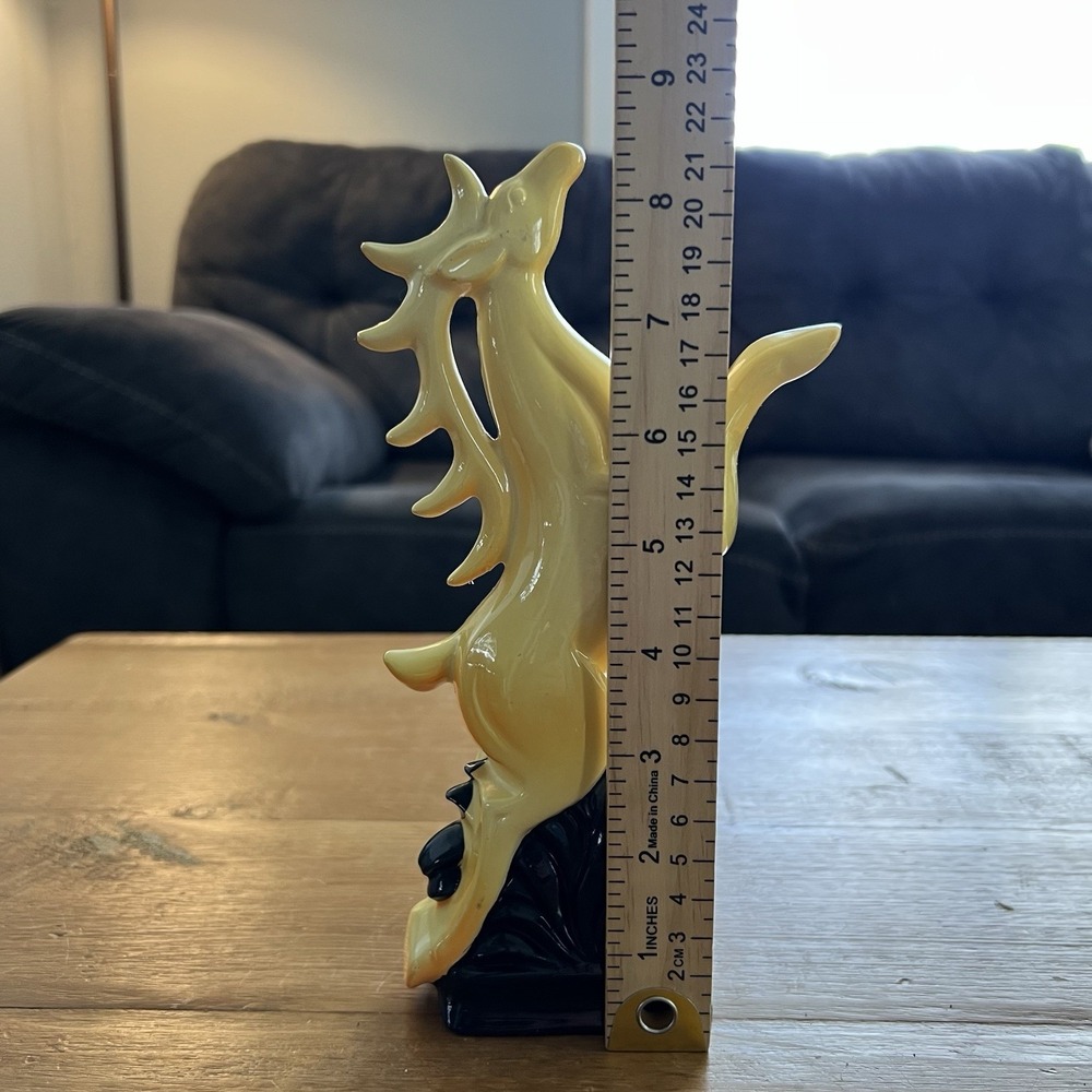 Vintage Norleans Japan Rearing Deer Stag Figurine Yellow Black MCM Atomic Decor - Picture 9 of 11